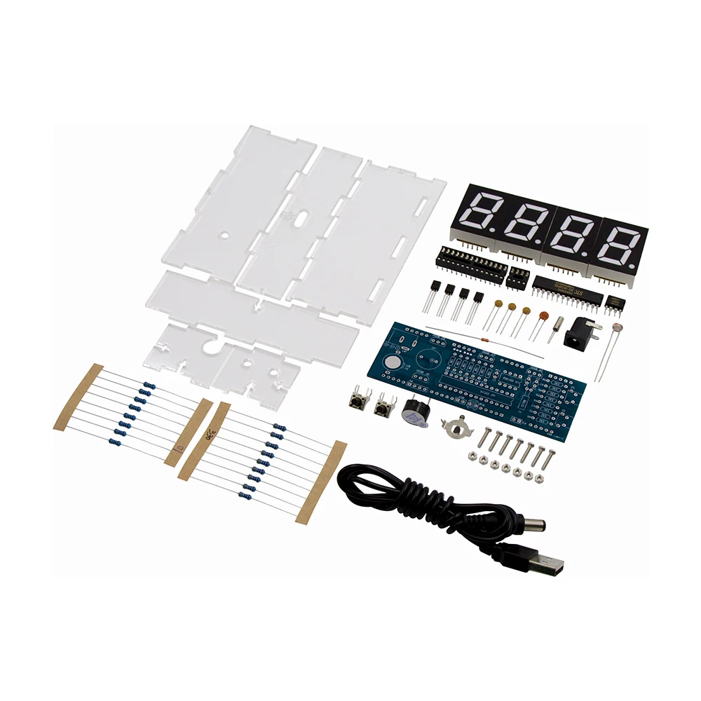 DIY Kit зеленый светодиодный электронный часы микроконтроллер цифровые с