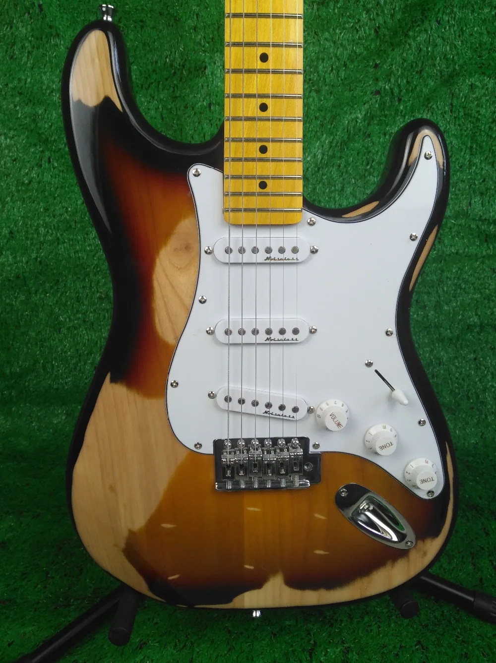 Реликвия Stratocaster Sunburst ST ясень желтый Винтаж клен для грифа электрогитары | Спорт и