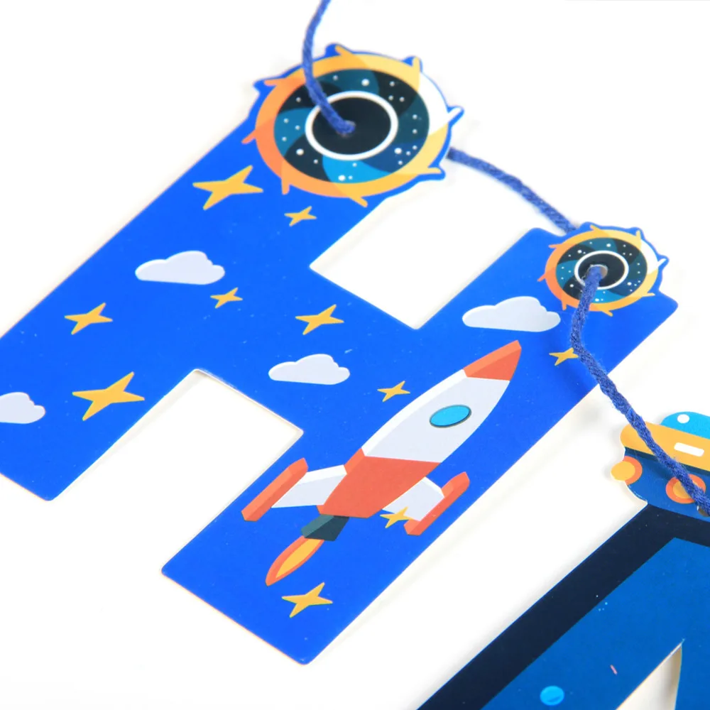 НЛО солнечная система космическое пространство с днем рождения баннер украшения