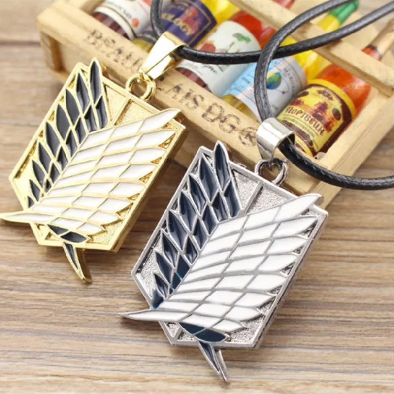 Ожерелье из титана для косплея ожерелье металла с крыльями аниме атака