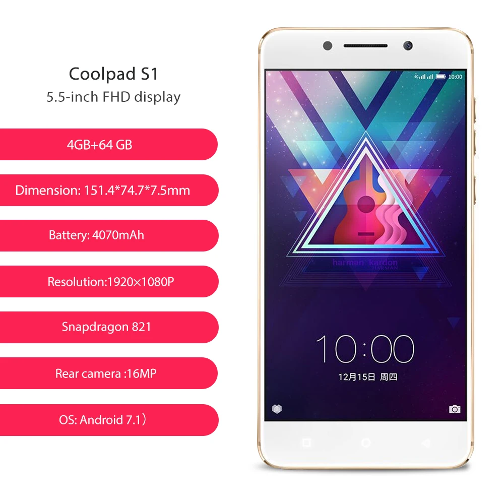 Coolpad/Letv Прохладный Зарядное устройство S1/Leeco S1 6 ГБ + 64 5 &quotSnapdragon 821 4070 мАч 4 г LTE