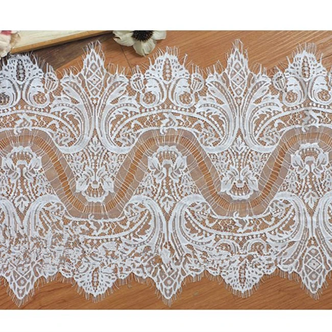 3 м/лот высококачественные ресницы кружевная отделка цветы черно-белая ткань