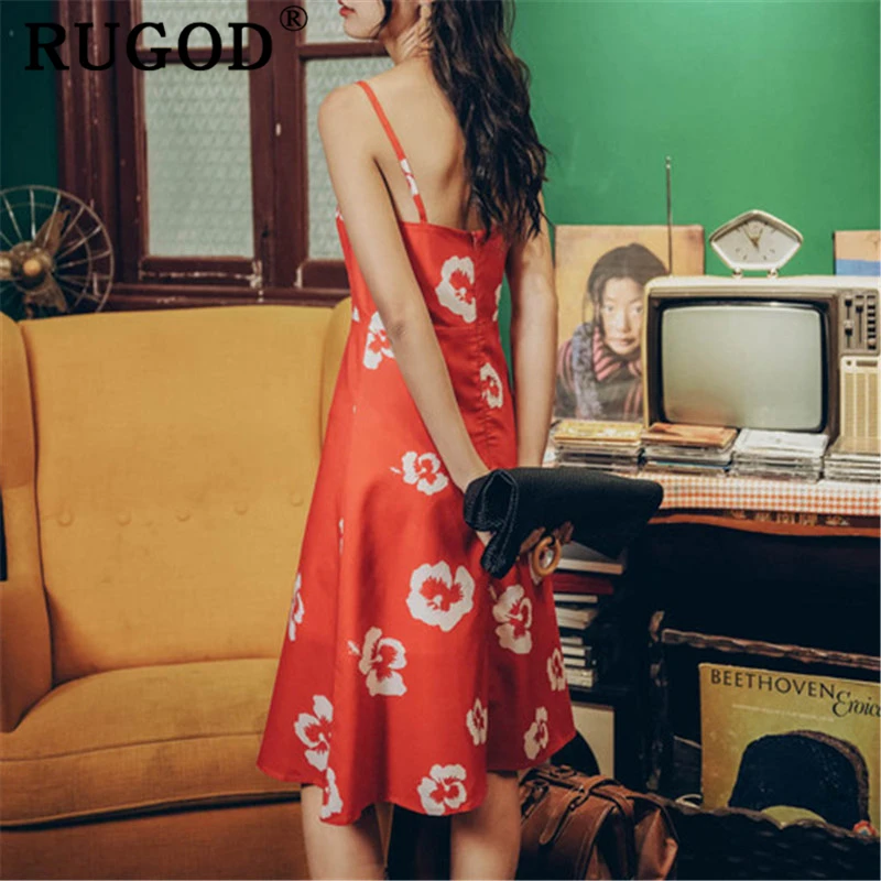 Платье RUGOD женское без рукавов на бретельках в стиле ретро 2019 | Женская одежда