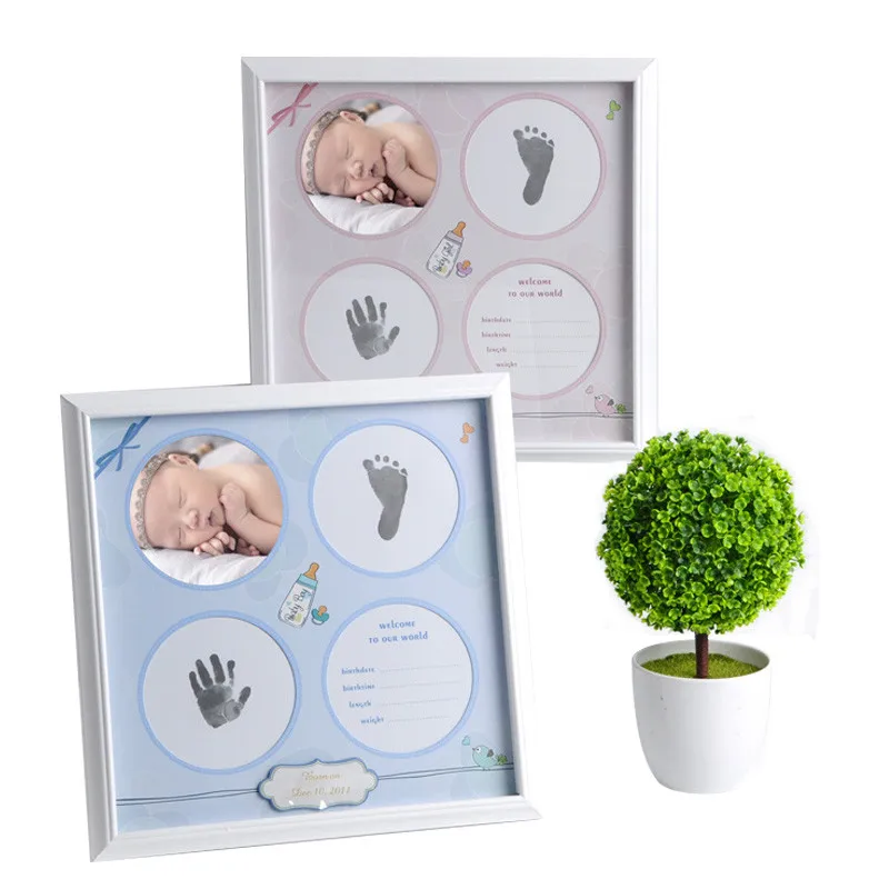 Детская запись роста DIY красивая коллекция отпечаток ног фотография для детей