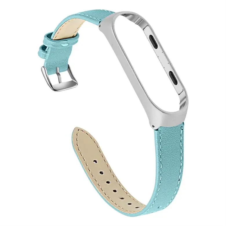 Stone blue Joyozy кожаные Смарт-часы ремешок для xiaomi mi band 4/3 ремешок mi band Замена многоцветный ремешок для часов xiaomi mi Band 3/4 - Цвет ремешка: Stone blue