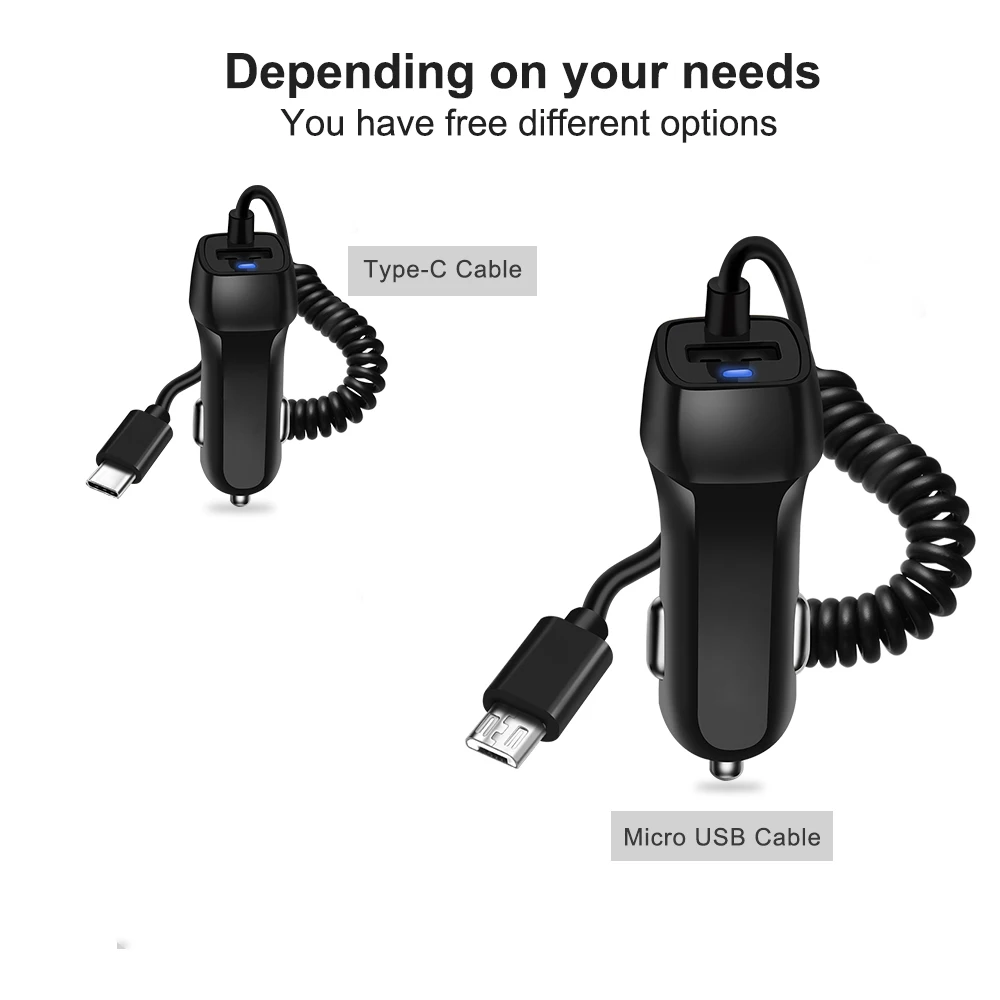 Приседать Светодиодная лампа для быстрой Usb Автомобильное зарядное устройство с