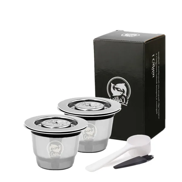 ICafilas капсулы для эспрессо фильтр Recargables Nespresso нержавеющая сталь металл Nespresso многоразовые капсулы для кофе многоразовые капсулы - Цвет: 2 capsule