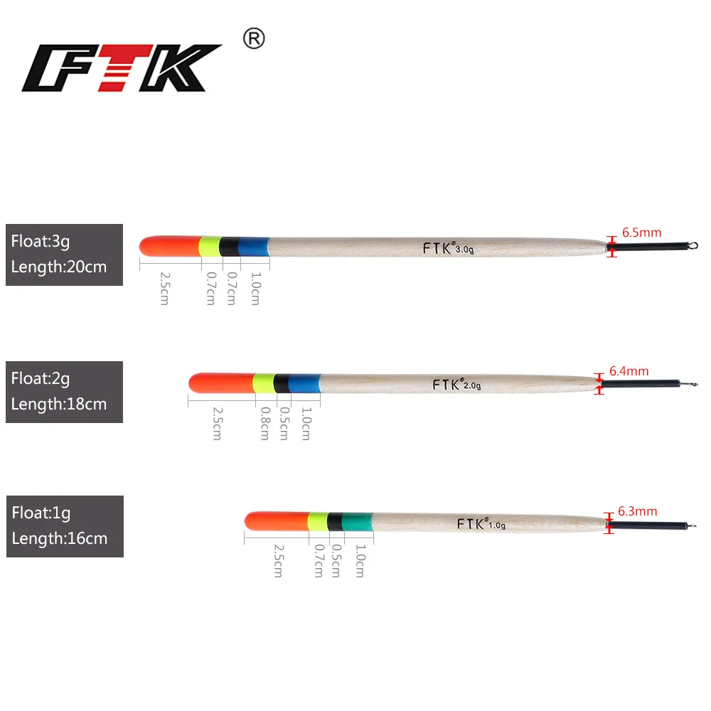 FTK Barguzinsky Fir 10 шт./лот поплавок вес 1 г-3 г длина 16 см 18 см 20 см поплавок для ловли карпа