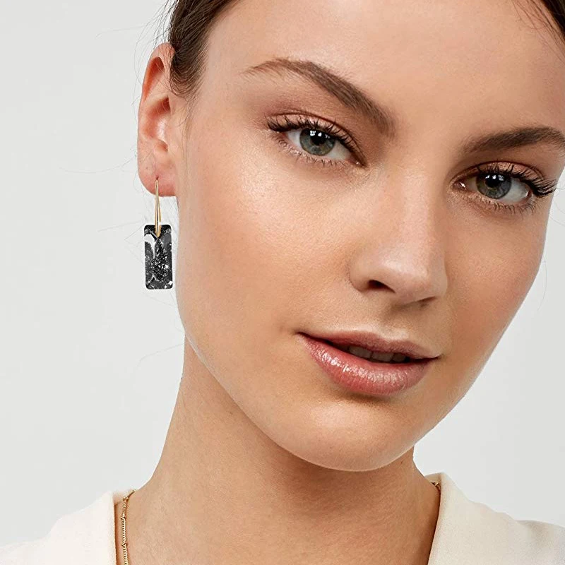 Женские серьги-подвески с черными кристаллами Сваровски Винтажные висячие