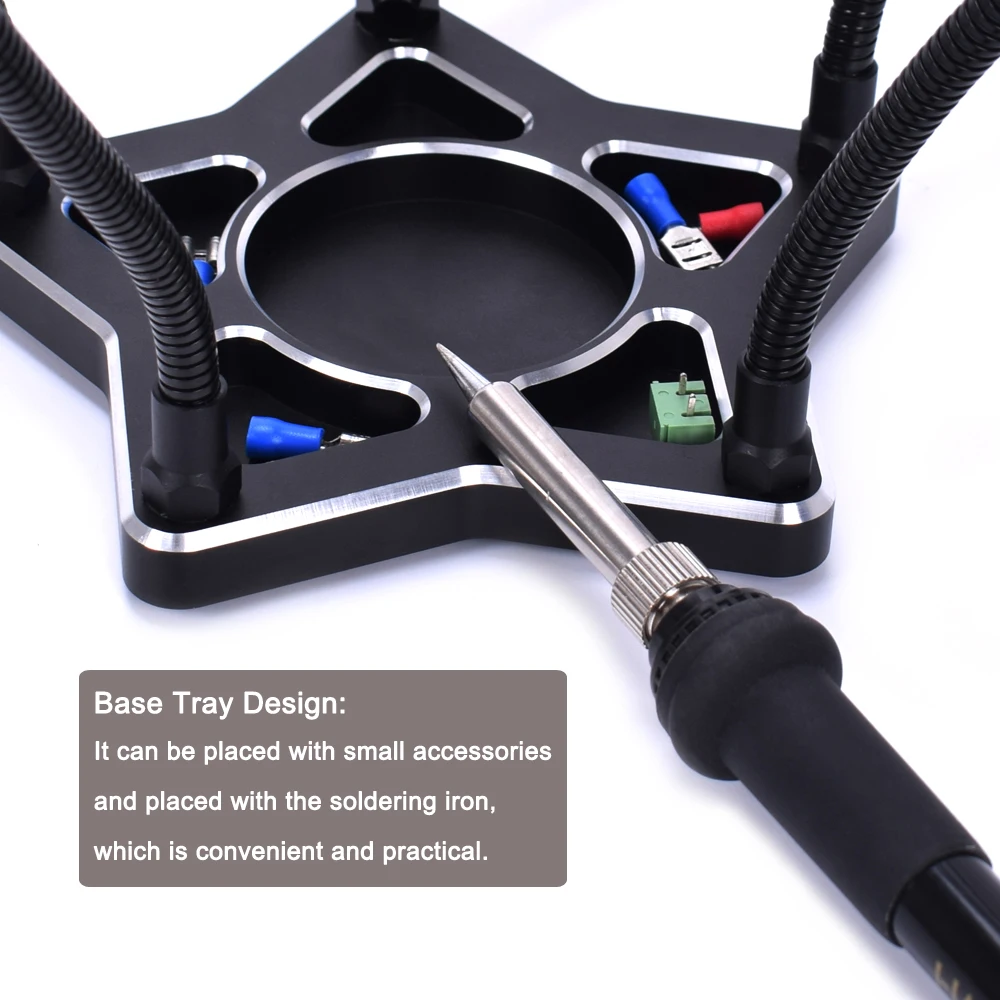 Toolour пятизвездочный основание из алюминиевого сплава паяльная подставка 42 SMD светодиоды 3X лупа третья рука помощи подставка для паяльника инструмент