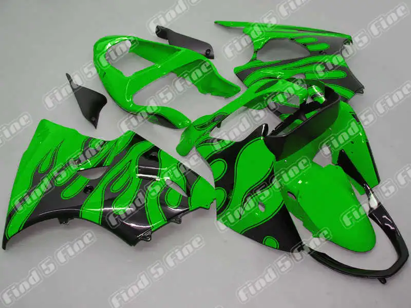 

black flame green fairings for Kawasaki NINJA ZZR600 05-06 ZZR 600 2005-2006 05 06 2005 2006 ABS full motorcycle fairing kit