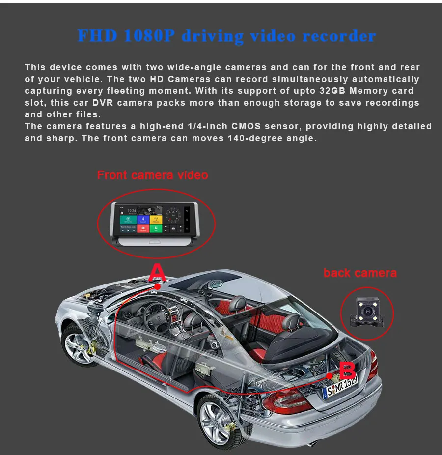Olysine 4G Автомобильный видеорегистратор gps Android 5,0 ADAS 7 дюймов Автомобильная камера с сенсорным экраном FHD 1080P Dashcam Wifi Bluetooth видео рекордер Регистратор