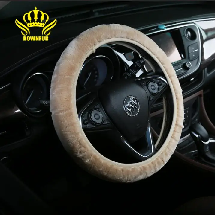 beige КРОНА МЕХ Оплётки на руль меховые искусственный мех 5 цветов очень мягкий теплый Меховые оплетки на руль автомобиля предотвращают скольжение руля в руках, приятные на ощупь, отлично смотрятся - Название цвета: beige