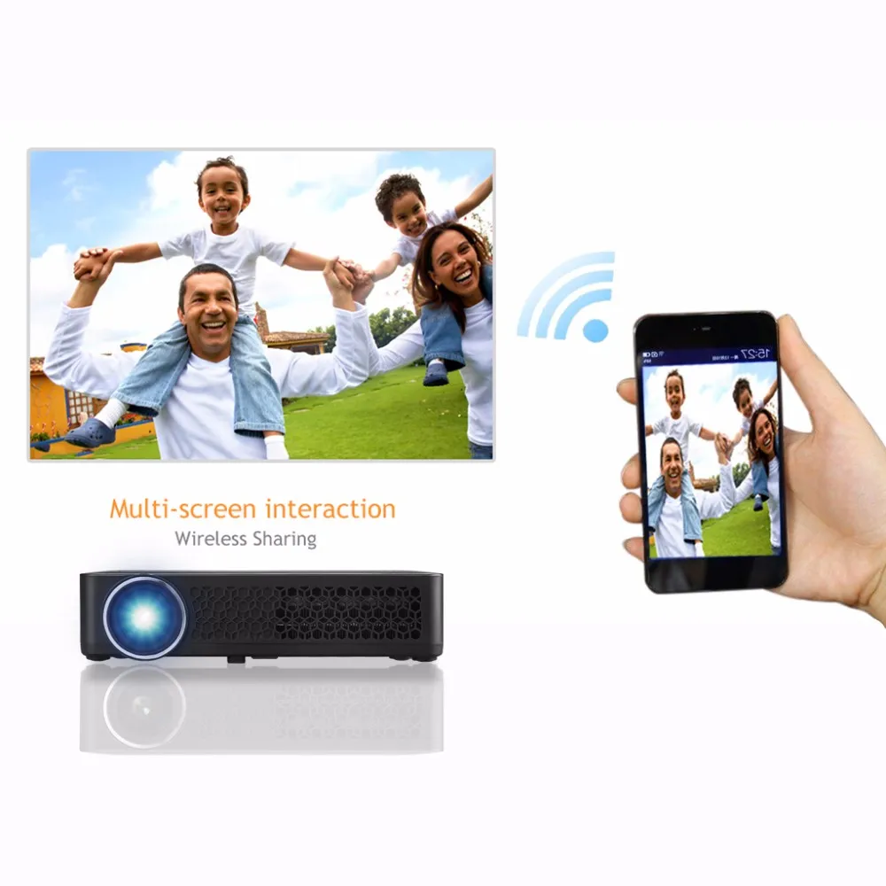 Excelvan DLP800W DLP проектор Android 4,4 OS 1280*800 разрешение 400Ansi поддержка 1080p бизнес-конференции домашний кинотеатр проектор