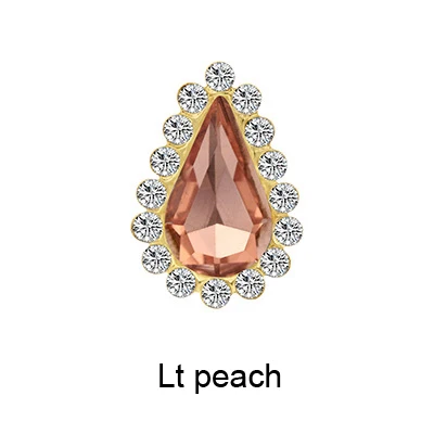 lt peach Капля форма 8x13 мм пришить носороги Золотая основа Блестящий Кристалл страз камни не горячей фиксации Швейные Стразы для одежды дизайн - Цвет: lt peach