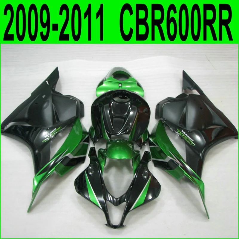 Литой под давлением Пластиковый обтекатель комплект для Honda CBR600RR 09 10 11 зелено