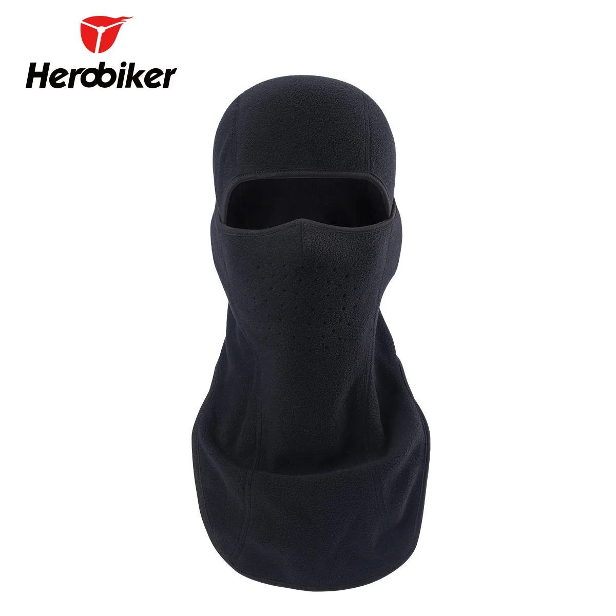 MTT 17287 01 HEROBIKER черная осенне-зимняя термальная Флисовая Балаклава мотоциклетная маска мото ветрозащитная велосипедная маска для катания на лыжах - Цвет: MTT 17287 01