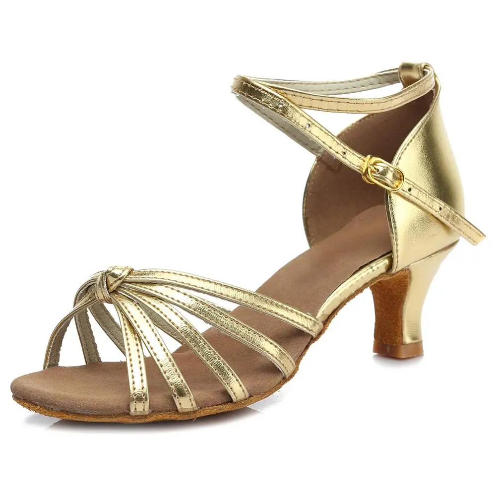 A Gold knots 5CM Лидер продаж Для женщин Латинской Танцы shoes5/7/7,5 см ботинки на каблуках Танго джаз обувь для танцев высокий каблук Атлас/из искусственной кожи - Цвет: A Gold knots 5CM