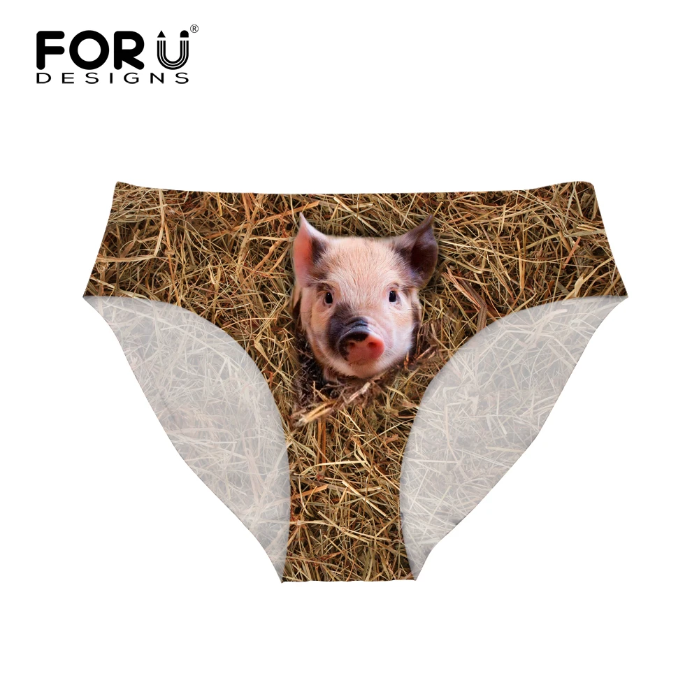FORUDESIGNS Kawaii 3D животное розовая свинья печать женские бесшовные пикантные трусики нижнее белье для дам трусы хлопковые трусики лучшие подарки