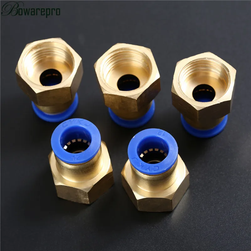 Bowarepro пневматические Женские Прямые соединители 1/8 ''1/4'' 3/8 ''1/2'' внутренняя резьба прямой втулка для соединения воздушной трубы