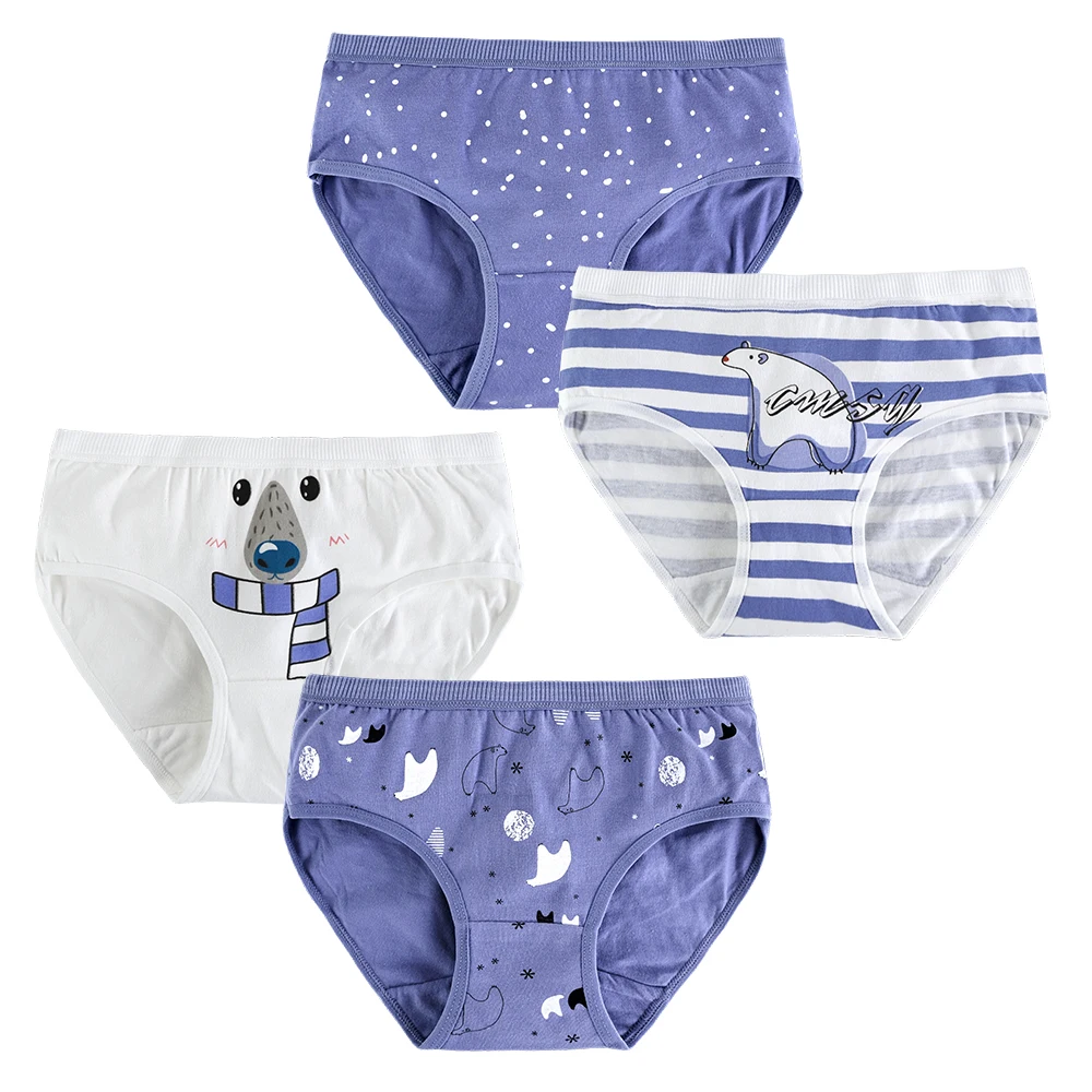Ropa interior de algod&oacute;n para ni&ntilde;os y ni&ntilde;as, calzoncillos tipo b&oacute;xer, de 9 a 20 a&ntilde;os, 4 unids/lote-3