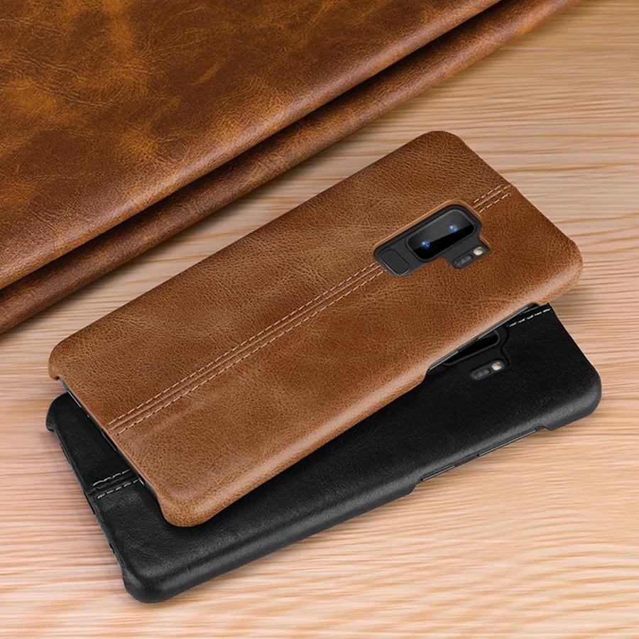 Чехол для Galaxy S9 S9 Plus, Роскошный ультра тонкий винтажный Премиум-чехол из натуральной кожи, защитный чехол s для samsung S10 Plus, Fundas
