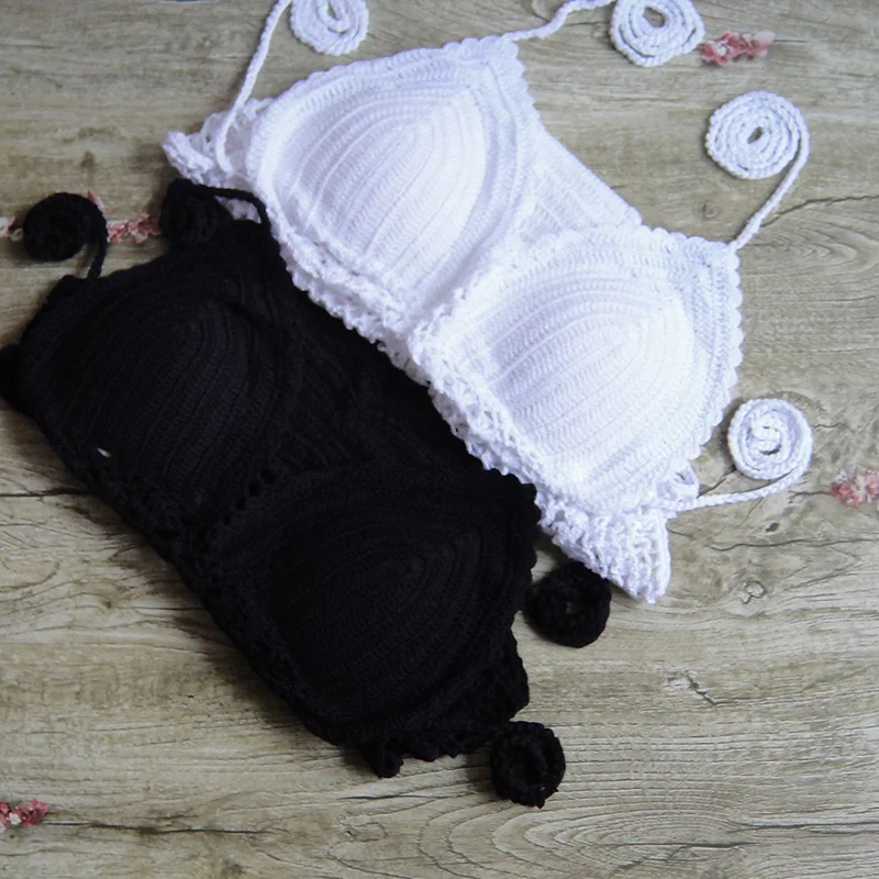 Женский цельный костюм купальный вязаный крючком ручной работы открытый с