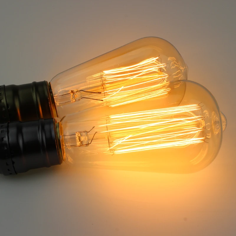 Из 2 предметов качество Винтаж edison ST64 свет лампы AC 220 В E27 накаливания Декор лампа