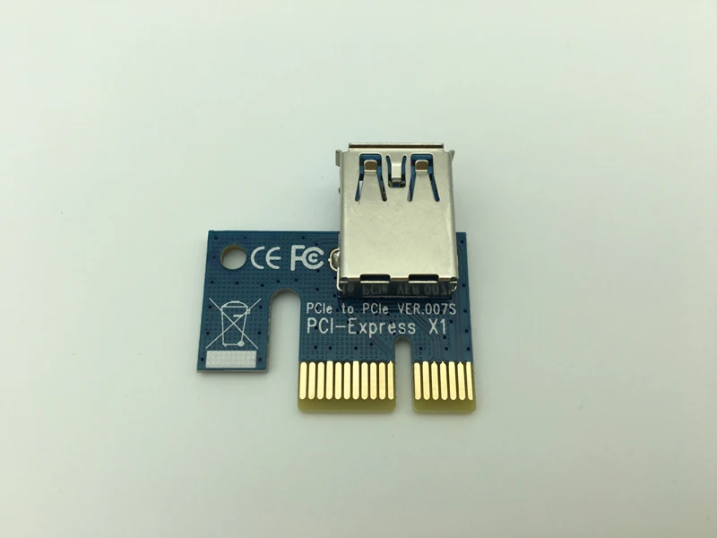 50PCS/lot PCI-E PCIe PCI Express 1X Graphics Card Riser Card USB 3.0 Converter Extender for Bitcoin Litecoin Miner VER. 007S
