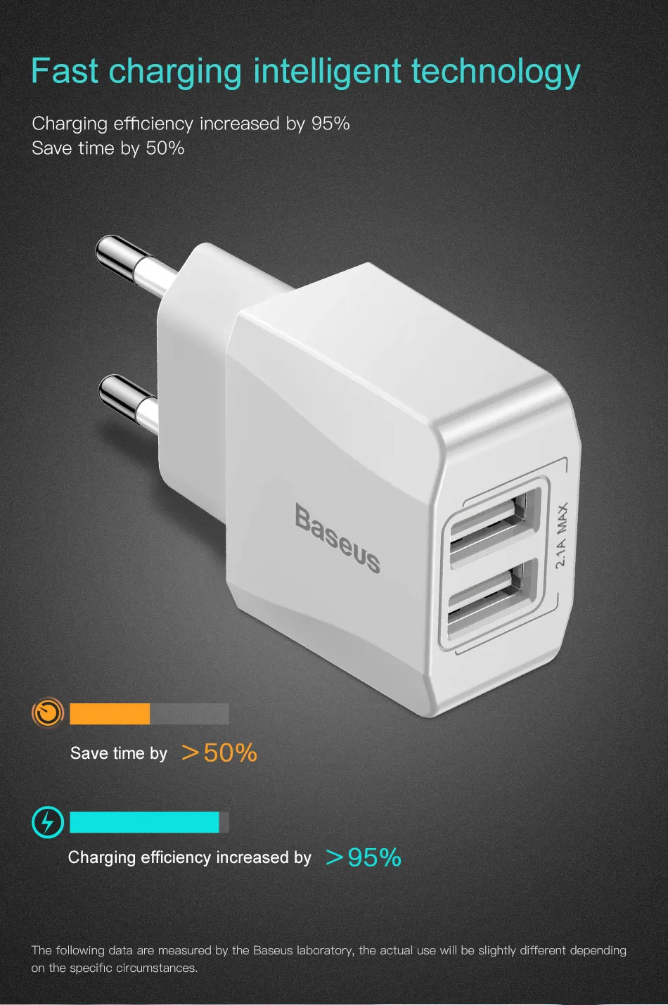 Baseus Dual USB зарядное устройство для iPhone iPad samsung Xiaomi Mi 2.1A быстрое настенное зарядное устройство адаптер ЕС зарядное устройство для мобильного телефона