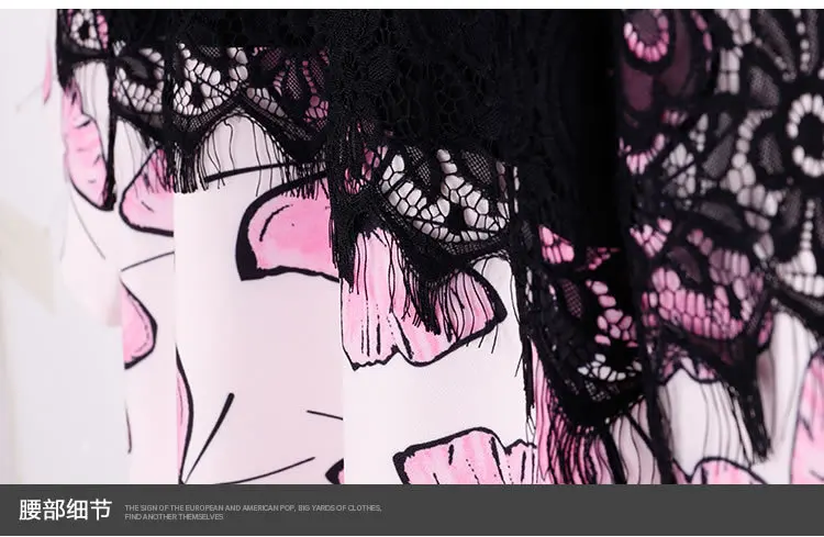 2017 летнее стильное кружевное лоскутное шифоновое платье с принтом бабочки для