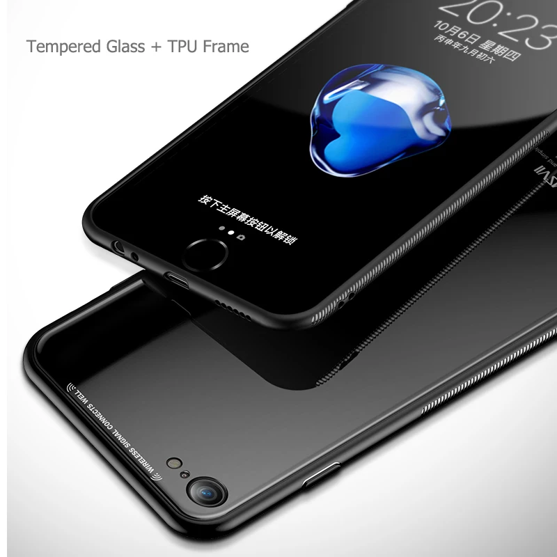 Fashion For iPhone 6 6s Plus Case Original MSVII Luxury Thin TPU &amp Tempered Glass Full Protection Cover 6sPlus |