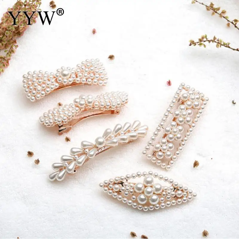 Multiple Kinds Women European Style Imitation Pearl Shell Hair Snap Clips Female Exquisite Modern Jewelry Accessories Mujer | Украшения и