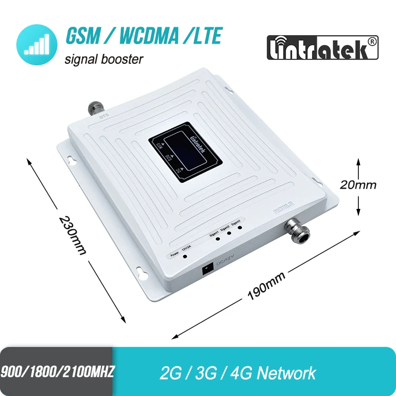 

WCDMA Signal Repeater GSM LTE LCD Display Call 900 3G 2100 4G 1800mhz Cellular Booster Amplifier Two Indoor Antennas Set #49
