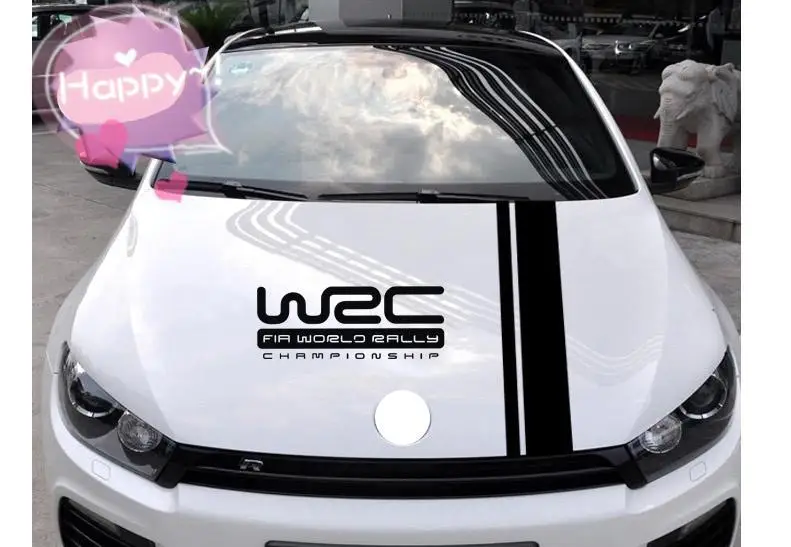 Универсальные ПВХ автомобильные наклейки WRC в полоску виниловые покрытия для автомобилей гоночных видов спорта наклейка на голову автомобиля Наклейка для всех автомобилей