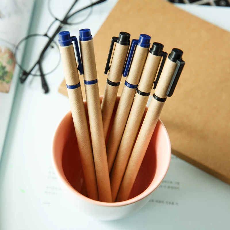 Jianwu 4 шт. 0.5 мм Muji стиль крафт бумага окружающей гелевая ручка нейтральной черные