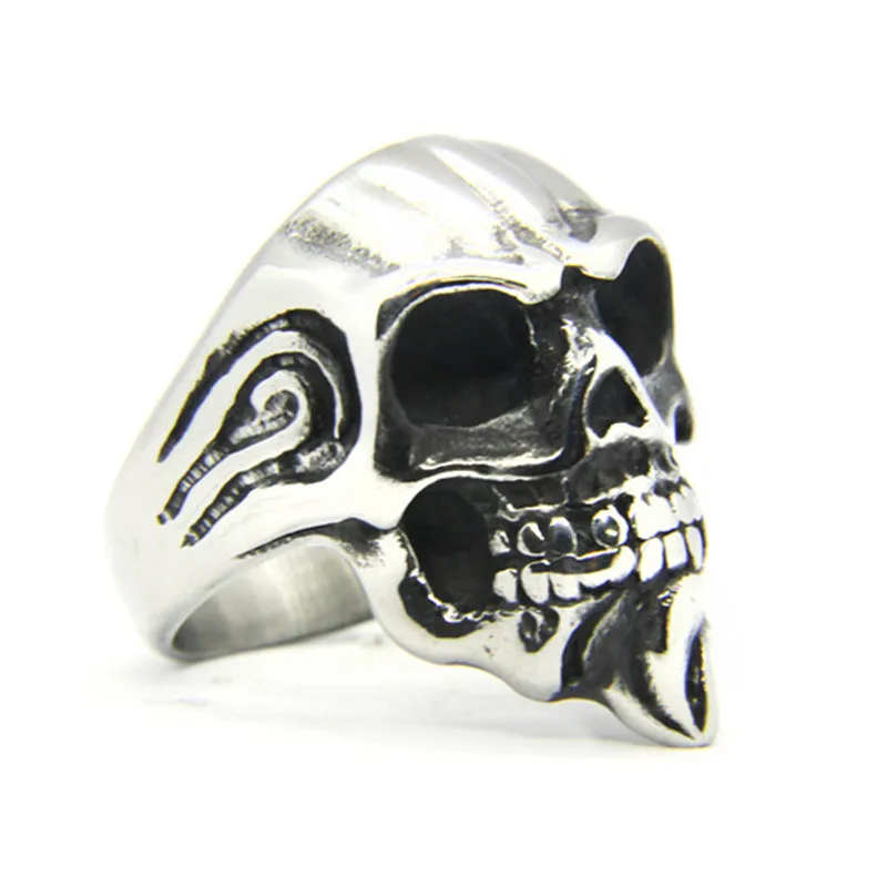 1 шт. Прямая поставка кольцо с черепом бороды 316L нержавеющая сталь модное
