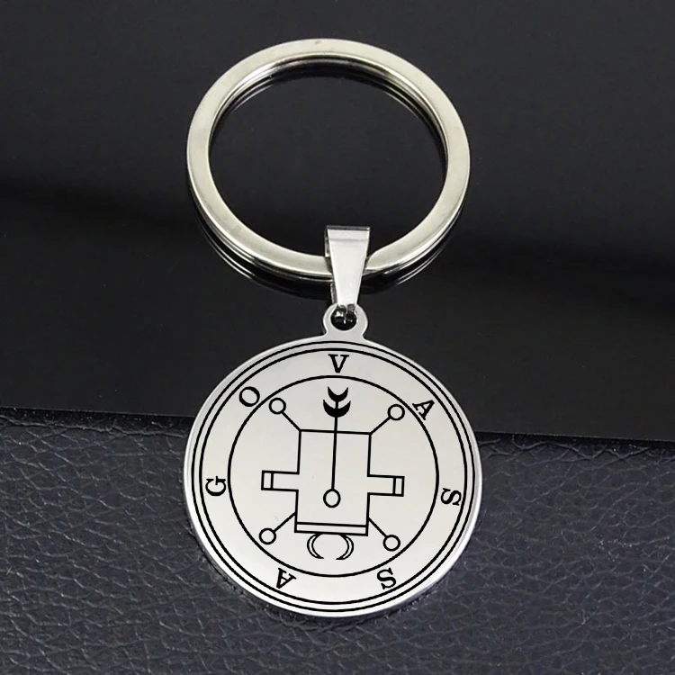 Простой брелок с геометрическим диском популярный из нержавеющей стали