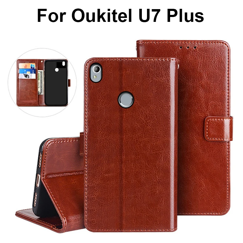 Для Oukitel U7 Plus кошелек чехол из искусственной кожи с защелкой чехол для Oukitel U7 плюс принципиально 5," Бизнес телефон Coque сумка