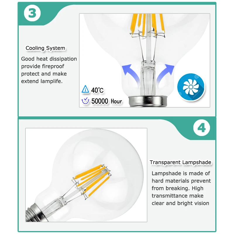 Антикварные винтажные светодиодные лампы Эдисона в стиле ретро 220 240 E27