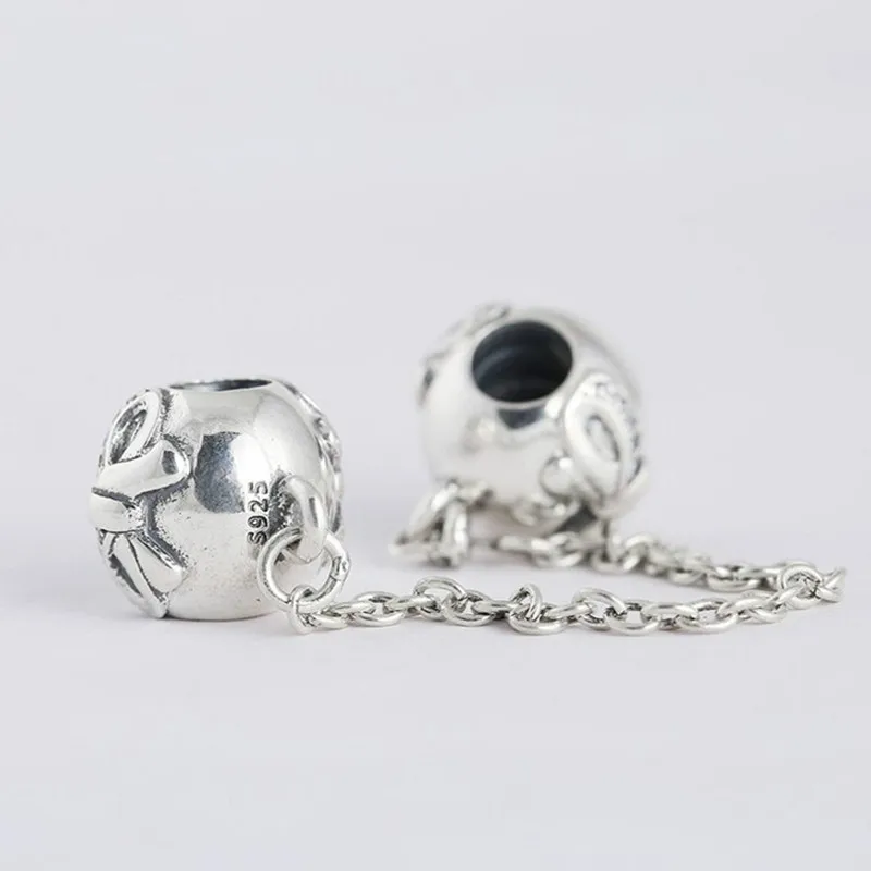 925 пробы серебряные серьги-банты с безопасный ограничитель открывания двери цепь