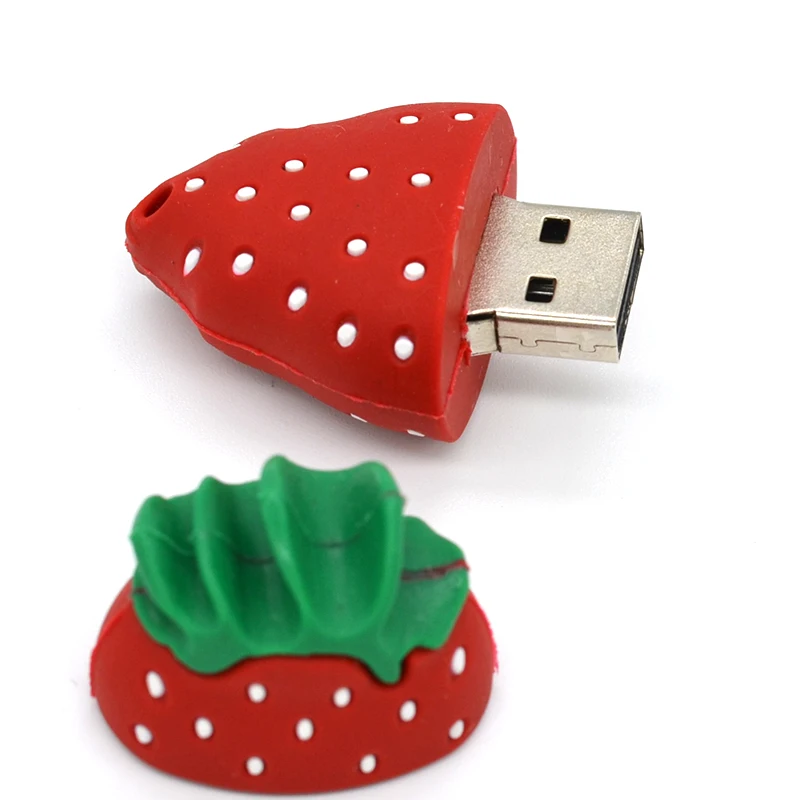 Горячая Мультфильм клубника Подлинная 8GB 16GB USB 2,0 карта памяти флэш-накопитель USB ручка привода