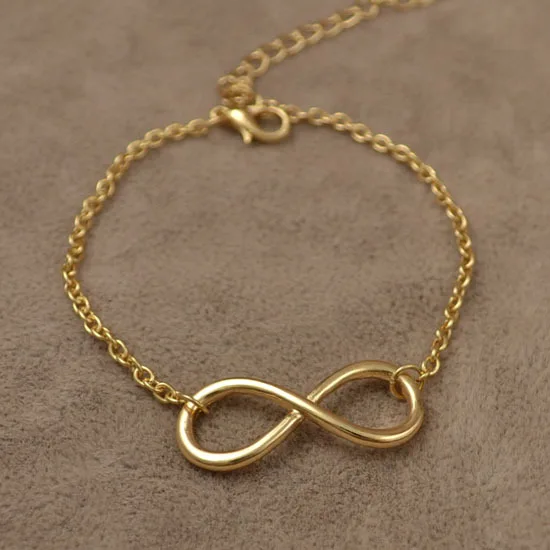 Новинка модное ювелирное изделие золотистого цвета очаровательный Бесконечный