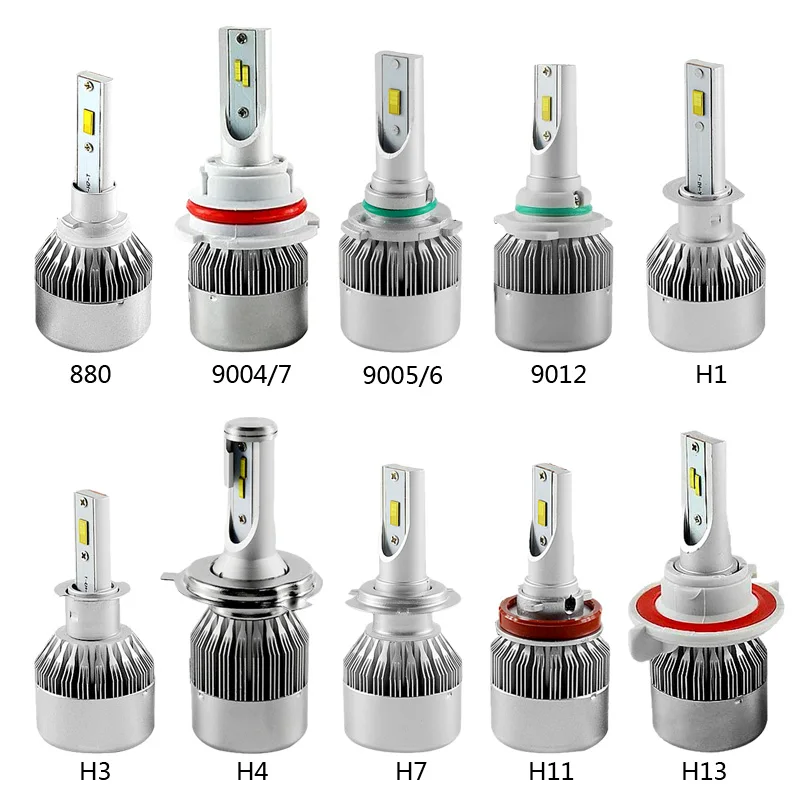 PAMPSEE C6F CSP Chip светодиодная лампа для фар H3 H7 H4 H11 72 Вт 7600LM турбо вентилятор холодный
