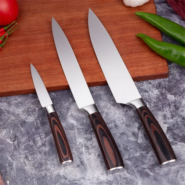 3pcs Each Set Mokithand 5pcs Kitchen Knife Set Professional Japanese Chef Knives 7CR17 High Carbon Stainless Steel Meat Santoku Paring Knife - Цвет: 3pcs Each Set