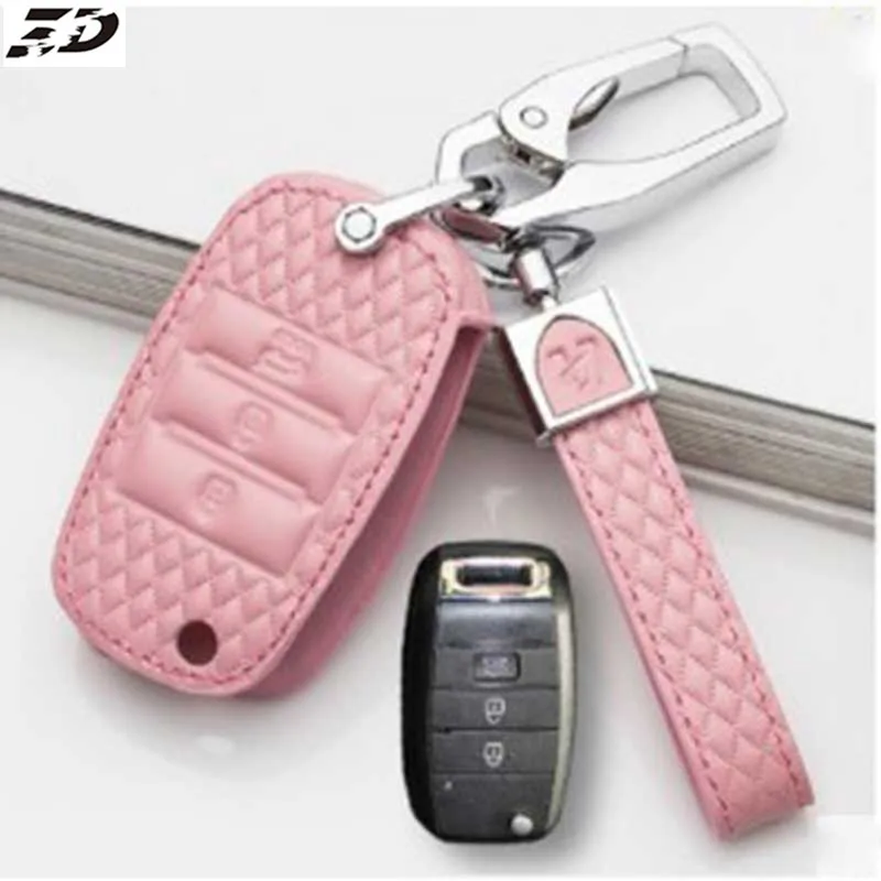 

Top Layer Leather Key Case For KIA Rio 3 Key Case For Sid Rio Soul Sportage Ceed Sorento Cerato K2 K3 K4 K5 key Set Remote Cover