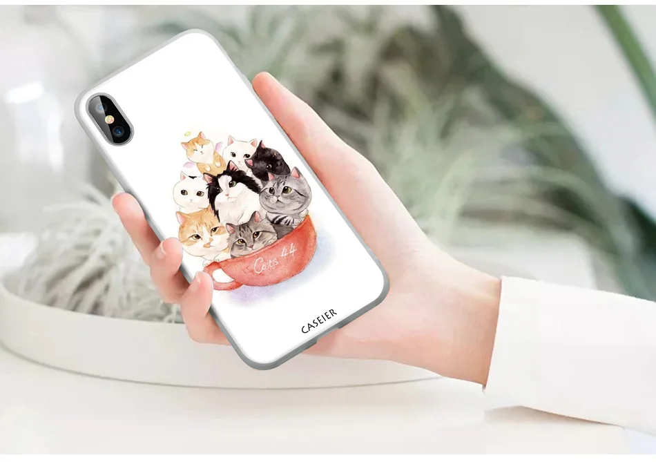 Чехол IER прекрасный кот чехол для телефона для iphone X XS MAX XR 7 8 матовый чехол сумка для iphone 7 8 6 6s 5 5S se задняя крышка Fundas Sheel Capa