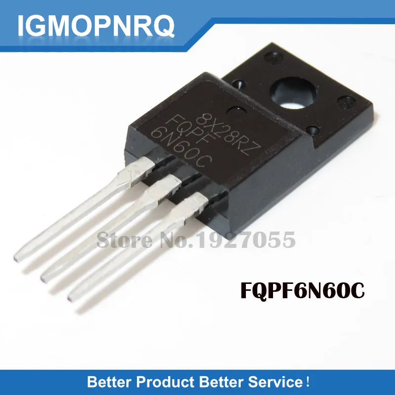 10 шт./лот FQPF6N60C 6N60C 6N60 MOSFET 600V 6A N канальный транзистор TO 220F Новинка|Интегральные