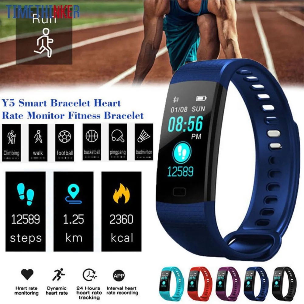 Timethinker Y5 умный Bluetooth браслет шагомер на запястье смарт умные часы IOS Android монитор