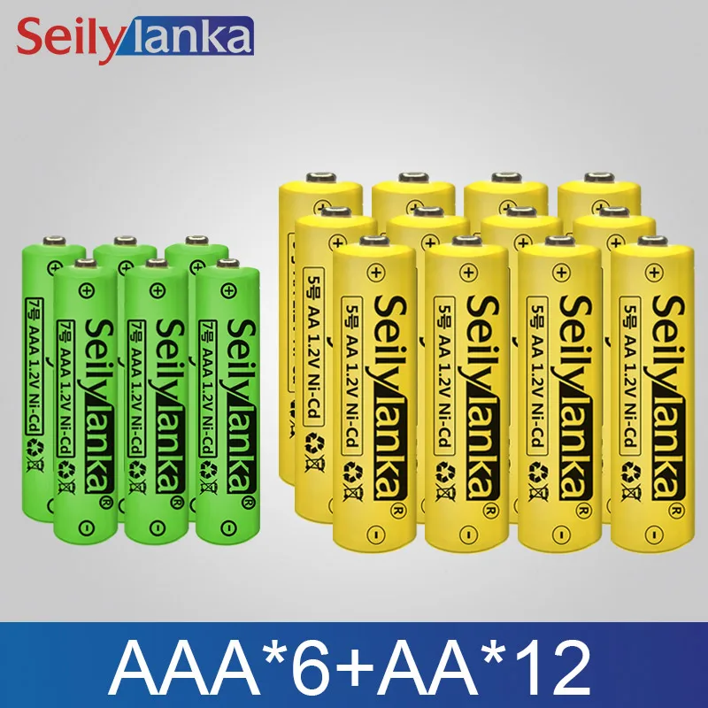 12AA-6AAA 1,2 в AA AAA перезаряжаемая батарея Ni CD светодиодный фонарь игрушки RC NH зарядное устройство высокой емкости - Цвет: 12AA-6AAA